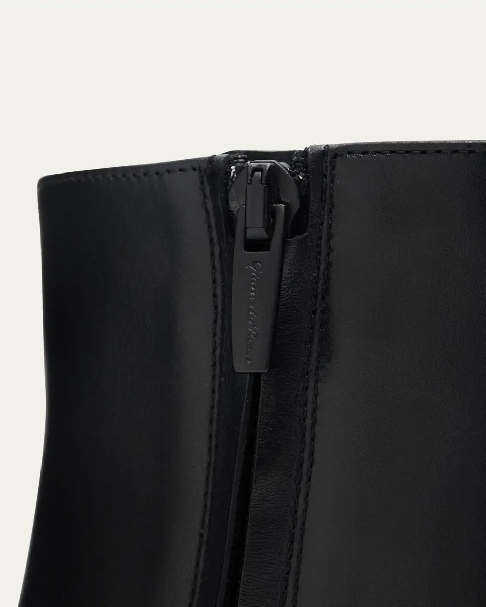 Gianvito Rossi Glove Leather Block-Heel Booties | Thumbnail 5