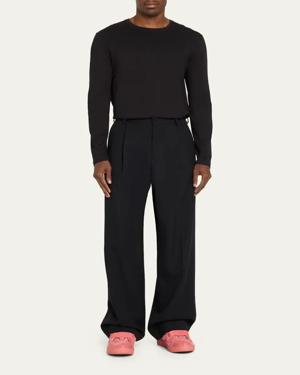 Dries Van Noten Men's Destin Mixed Leather Retro Sneakers | Thumbnail 3 Dries Van Noten Men's Destin Mixed Leather Retro Sneakers | Thumbnail 3