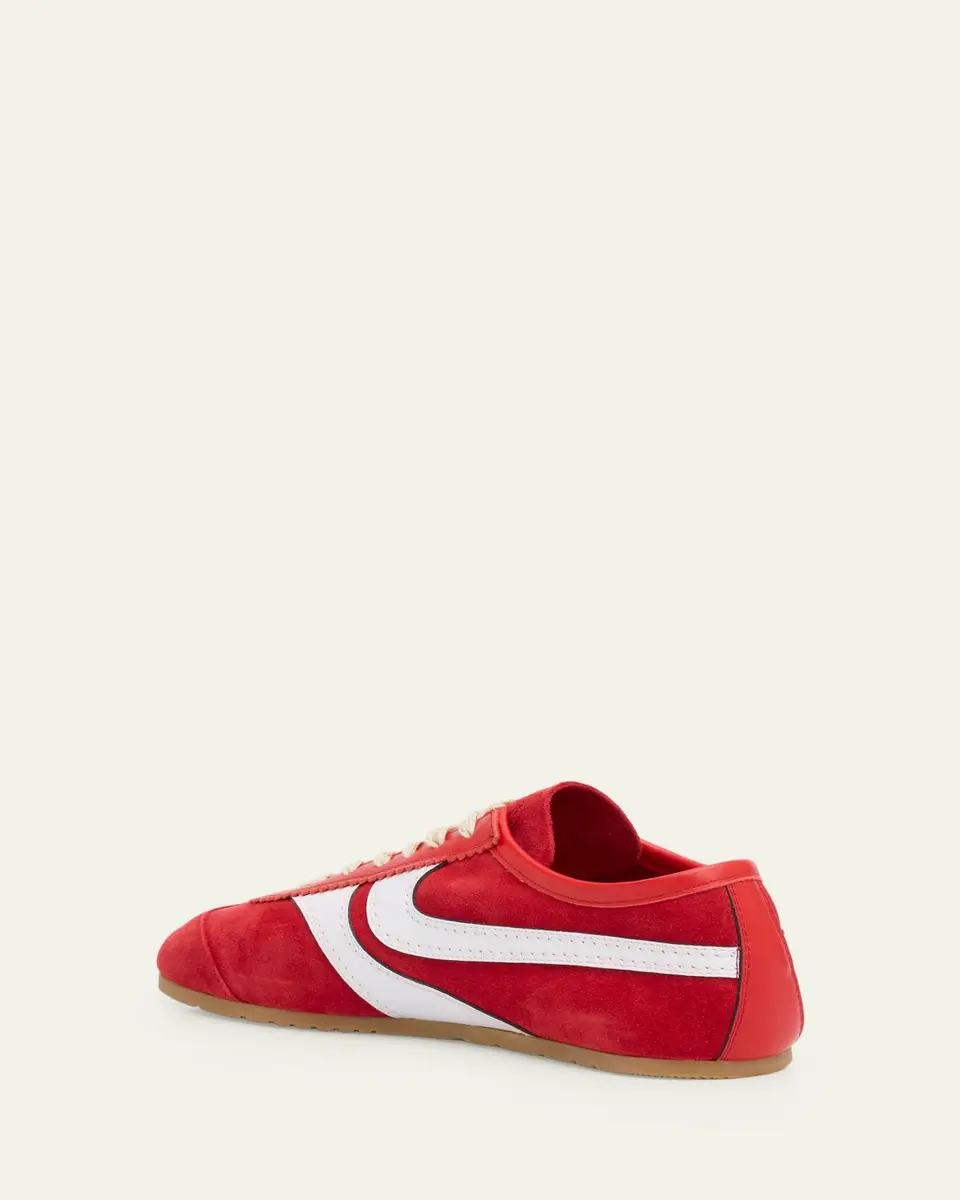 Dries Van Noten Men's Destin Mixed Leather Retro Sneakers | Thumbnail 4 Dries Van Noten Men's Destin Mixed Leather Retro Sneakers | Thumbnail 4