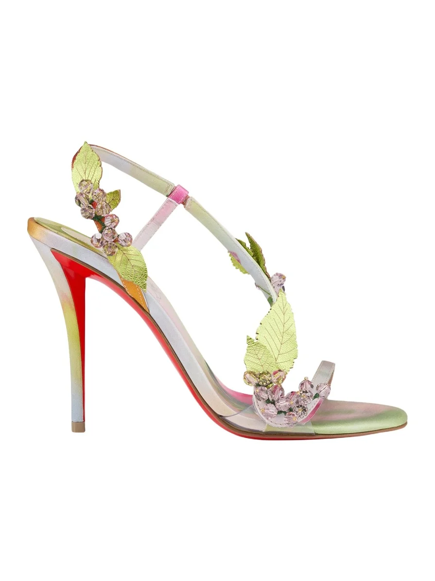100mm Rosa Fruit Embellished Satin Sandals 100mm Rosa Fruit Embellished Satin Sandals