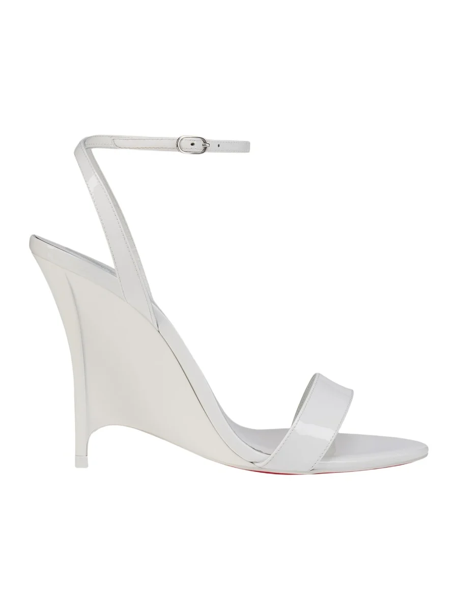 100mm Zeezeenella Patent Leather Wedge Sandals