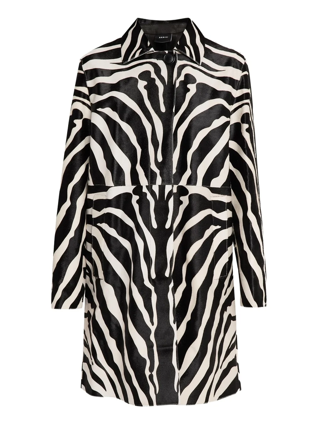 Laron Zebra Print Pony Hair Single-Breasted Coat Laron Zebra Print Pony Hair Single-Breasted Coat