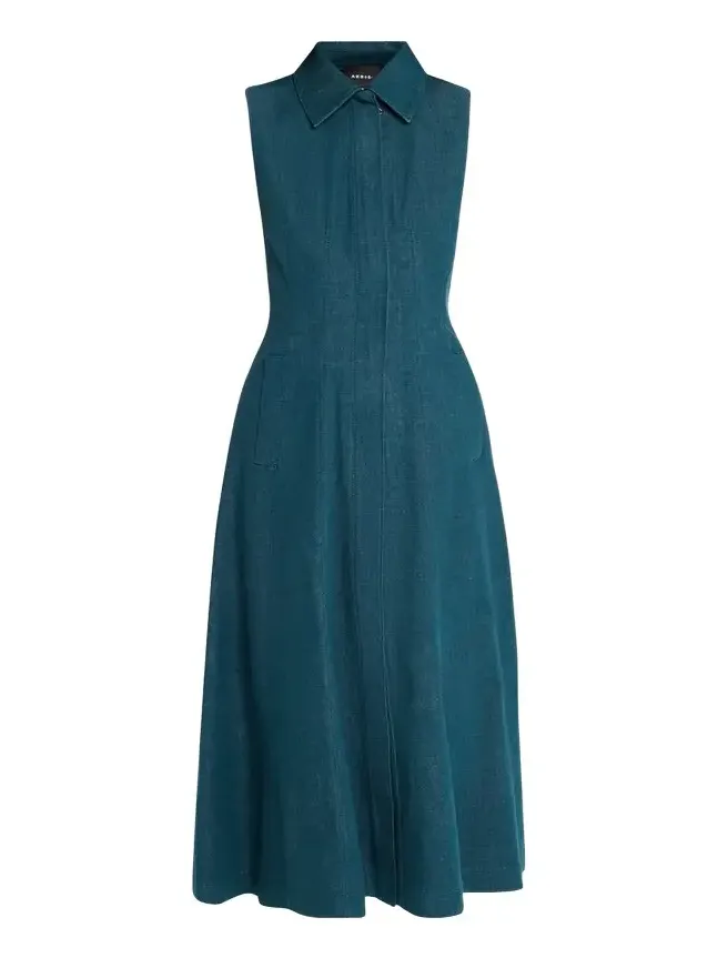 Sleeveless Denim Midi Shirtdress Sleeveless Denim Midi Shirtdress