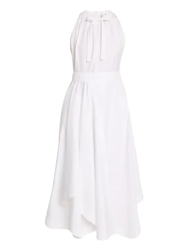 Sleeveless Gathered Asymmetric Cotton Midi Dress Sleeveless Gathered Asymmetric Cotton Midi Dress