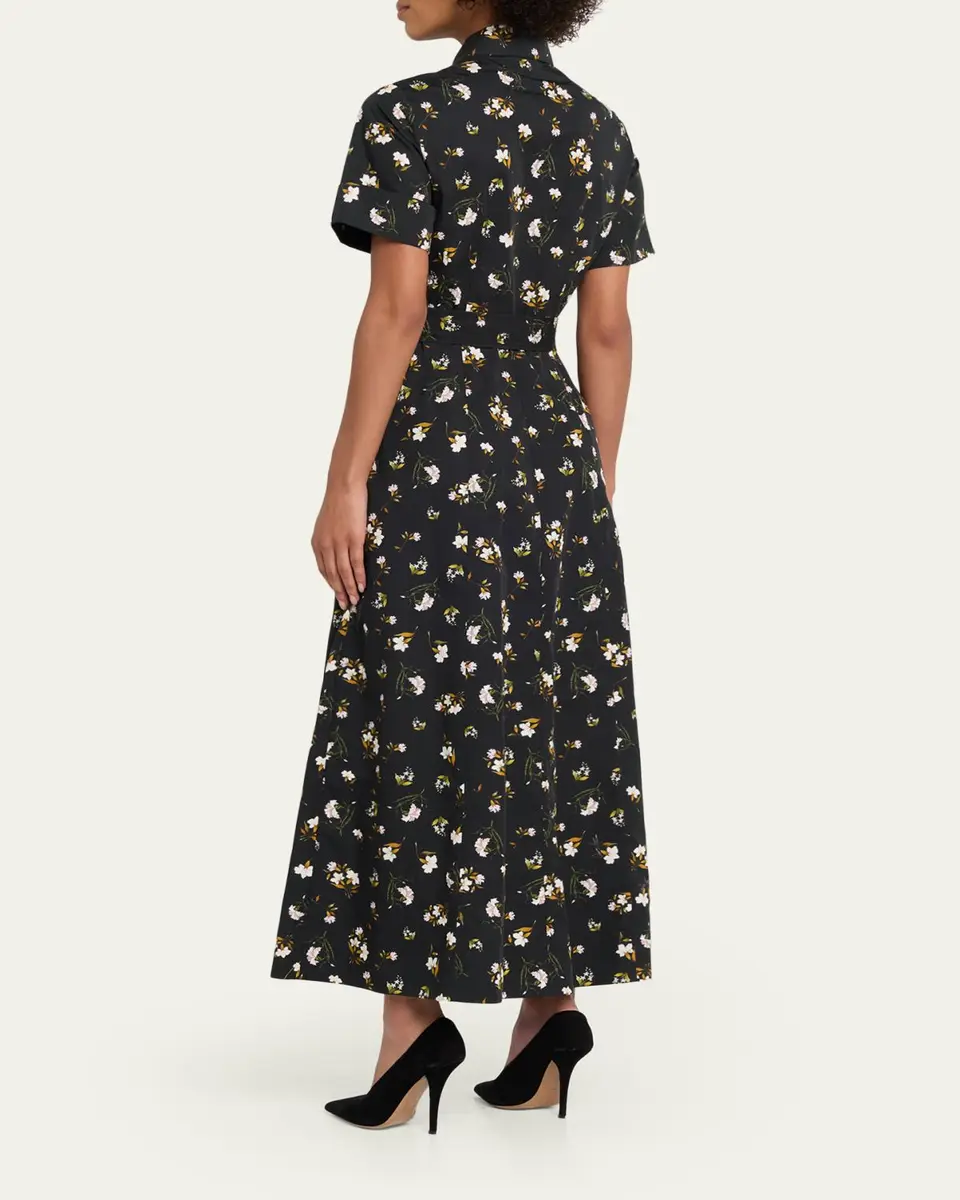 Adam Lippes Leighton Floral-Print Belted Midi Shirtdress | Thumbnail 3 Adam Lippes Leighton Floral-Print Belted Midi Shirtdress | Thumbnail 3