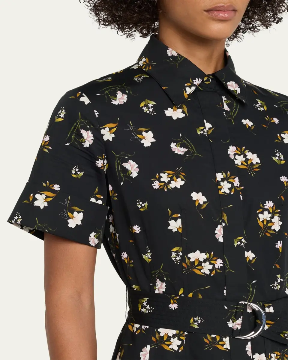Adam Lippes Leighton Floral-Print Belted Midi Shirtdress | Thumbnail 5 Adam Lippes Leighton Floral-Print Belted Midi Shirtdress | Thumbnail 5