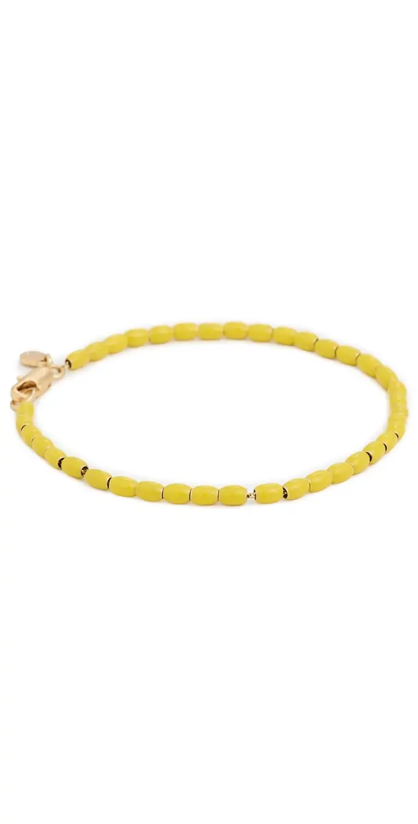Clare V. Enamel Barrell Chain Bracelet Yellow One Size | Image 1 Clare V. Enamel Barrell Chain Bracelet Yellow One Size | Image 1