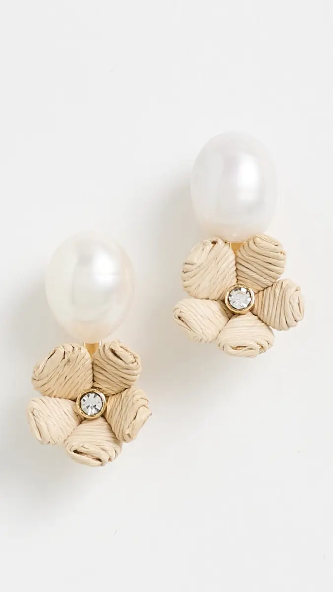 Lele Sadoughi Floral Double Drop Stud Earrings | Thumbnail 2 Lele Sadoughi Floral Double Drop Stud Earrings | Thumbnail 2