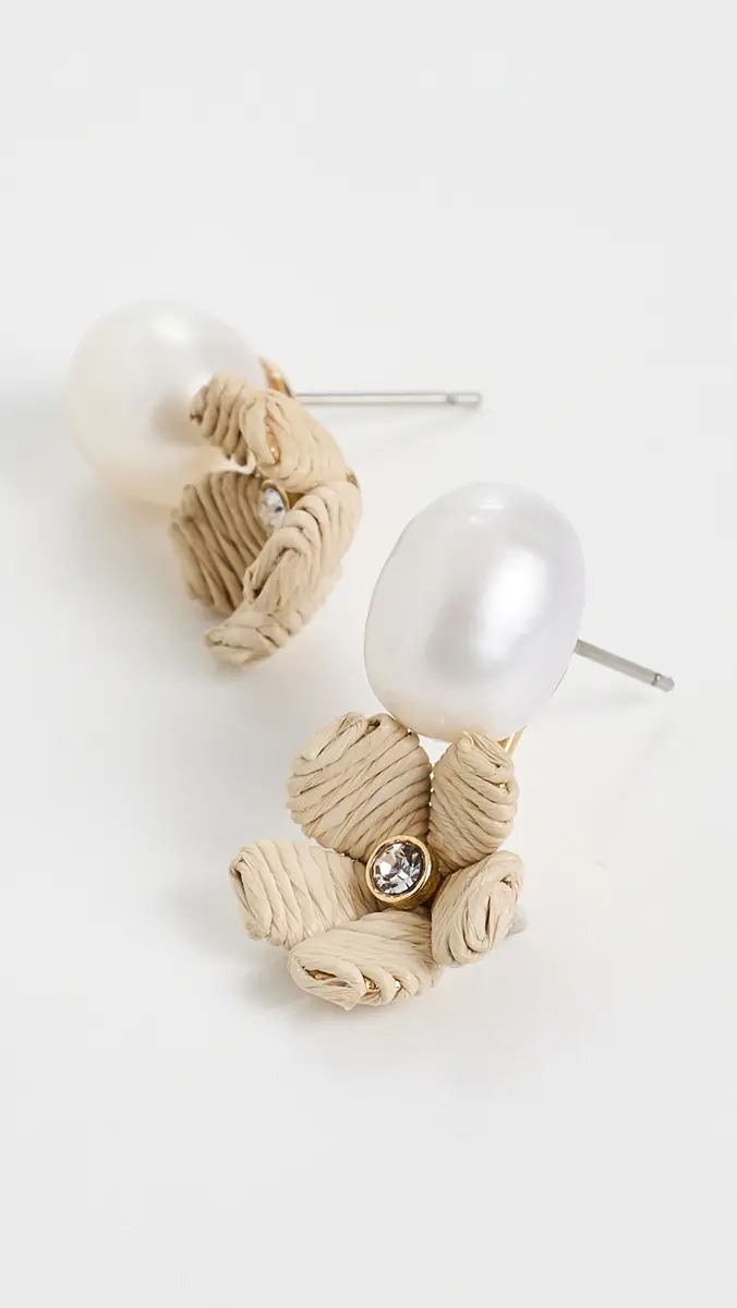 Lele Sadoughi Floral Double Drop Stud Earrings | Thumbnail 4 Lele Sadoughi Floral Double Drop Stud Earrings | Thumbnail 4