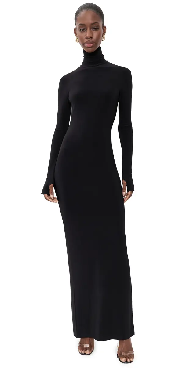 Norma Kamali Turtle Maxi Dress Black | Image 1 Norma Kamali Turtle Maxi Dress Black | Image 1