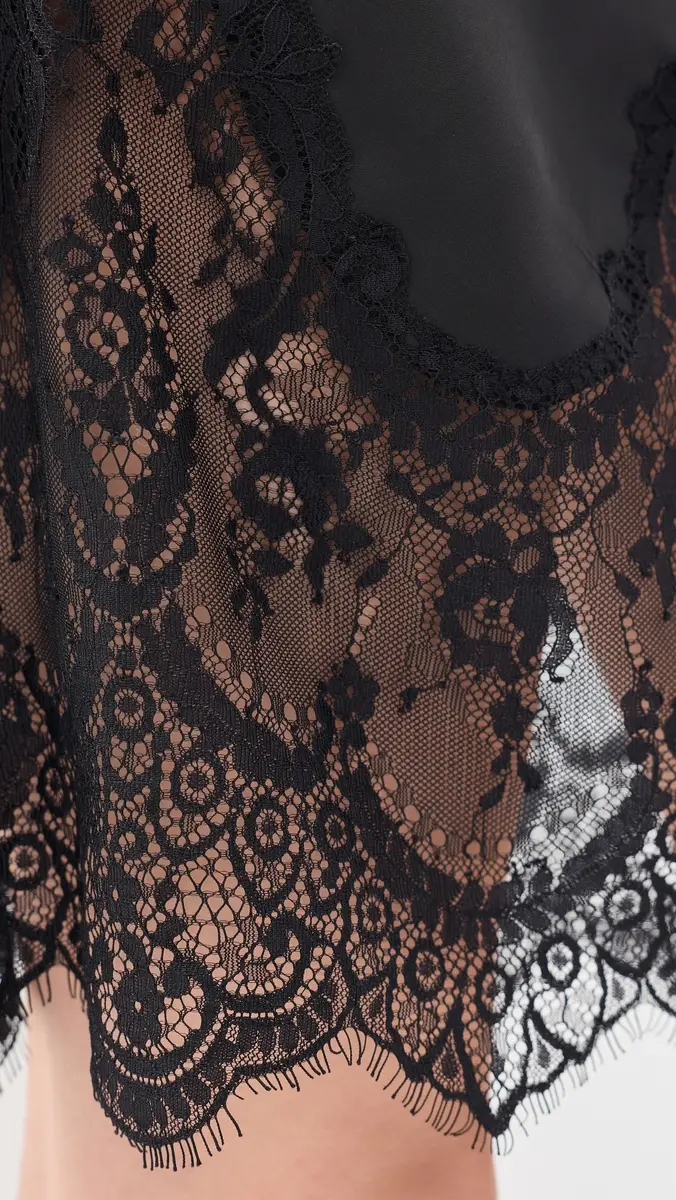 Norma Kamali Bias Slip Dress with Lace Black | Thumbnail 6 Norma Kamali Bias Slip Dress with Lace Black | Thumbnail 6