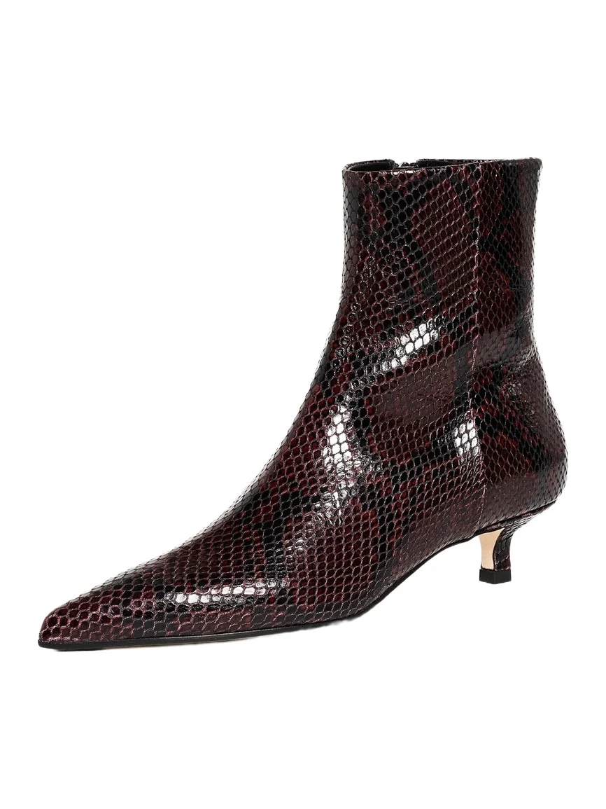 aeyde Sofie Snake Print Ankle Boots