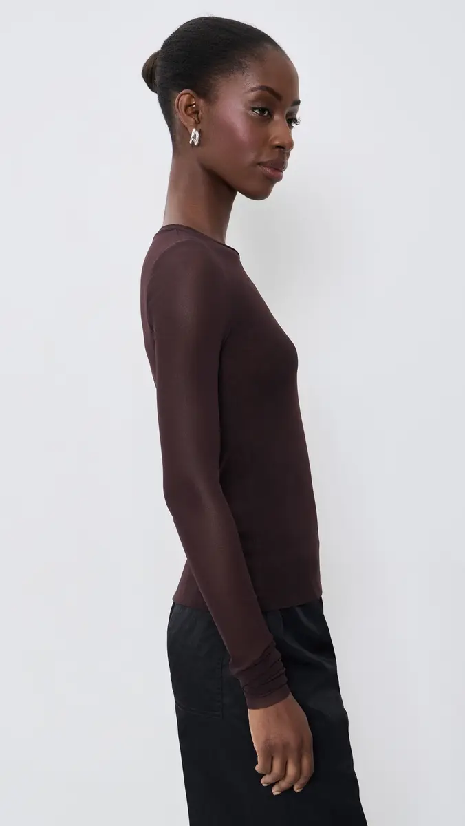 MEIMEIJ Tulle Long Sleeve Fitted Top | Thumbnail 4
