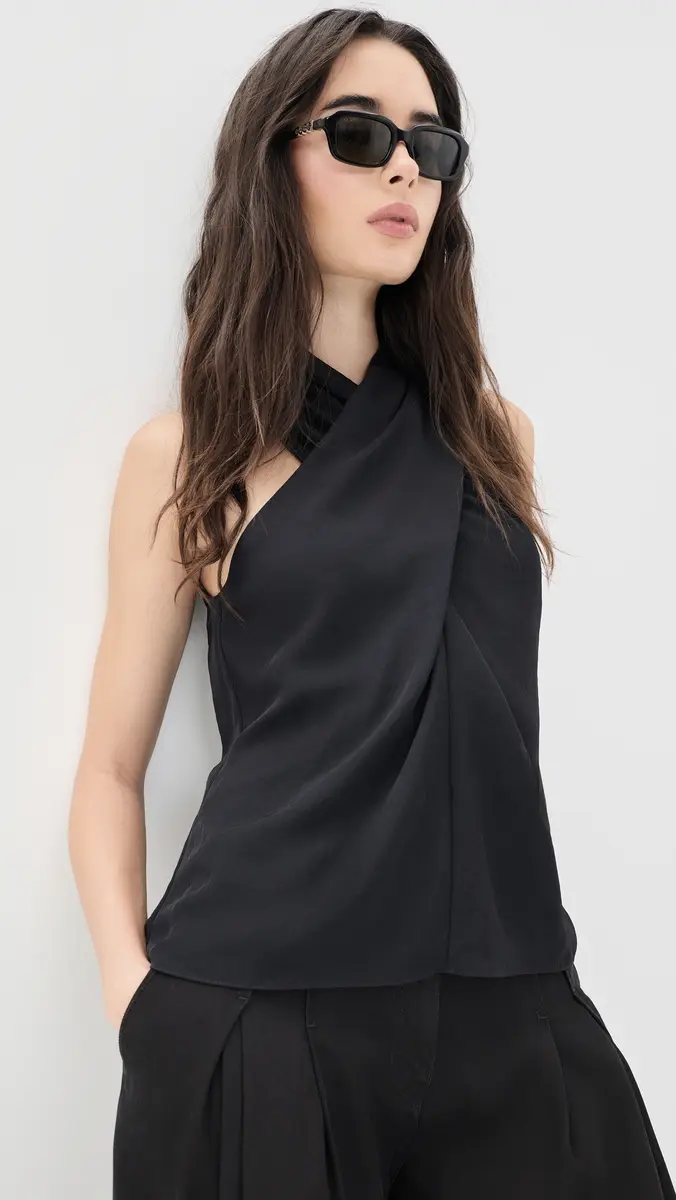 Theory Halter Top Black | Thumbnail 2 Theory Halter Top Black | Thumbnail 2