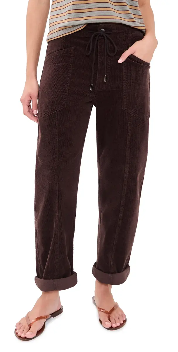 DAZE Villa Corduroy Barrel Pants Chocolate 27 | Image 1 DAZE Villa Corduroy Barrel Pants Chocolate 27 | Image 1