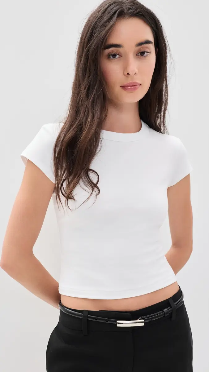 GOOD AMERICAN The Cap Sleeve Tee | Thumbnail 2