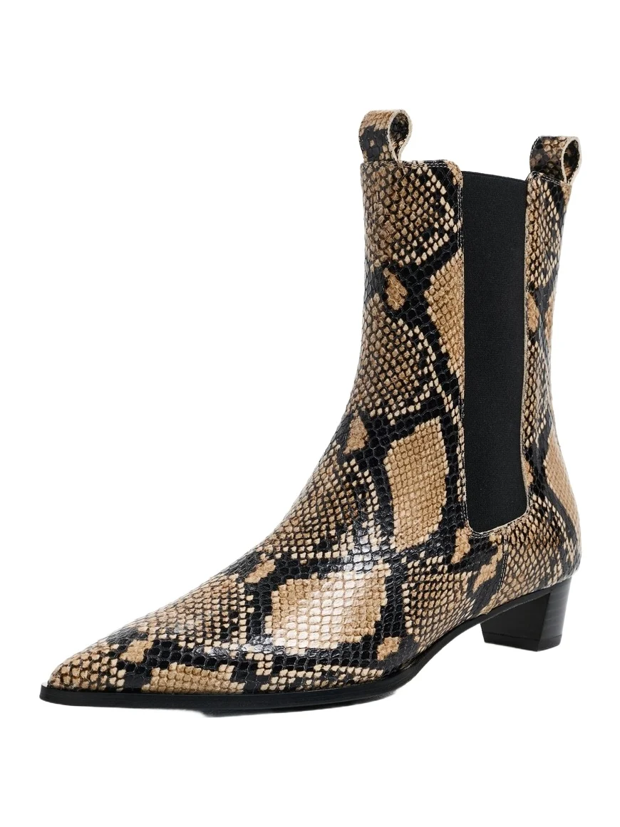 aeyde Kiki Snake Print Chelsea Boots