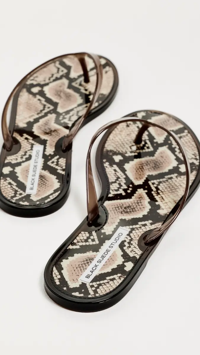 Black Suede Studio Crystal Jelly Flip Flops | Thumbnail 4 Black Suede Studio Crystal Jelly Flip Flops | Thumbnail 4