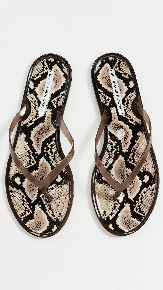 Black Suede Studio Crystal Jelly Flip Flops | Thumbnail 5 Black Suede Studio Crystal Jelly Flip Flops | Thumbnail 5