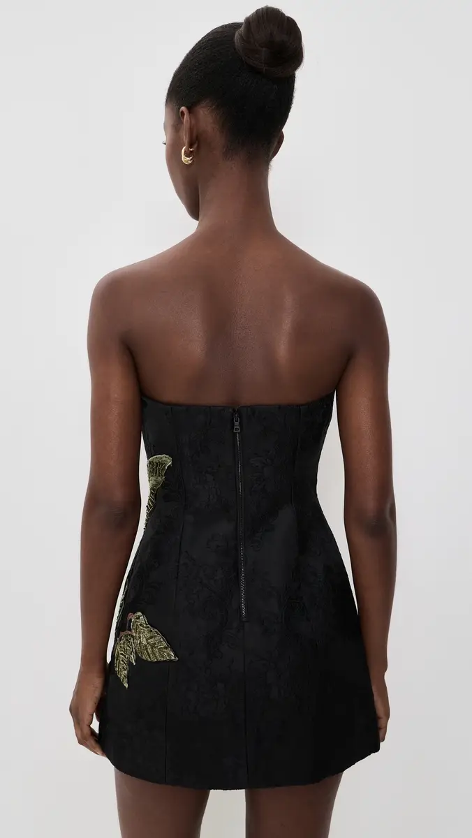 Alice + Olivia Katia Embellished Strapless Lantern Mini Dress | Thumbnail 3