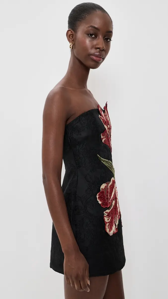 Alice + Olivia Katia Embellished Strapless Lantern Mini Dress | Thumbnail 4