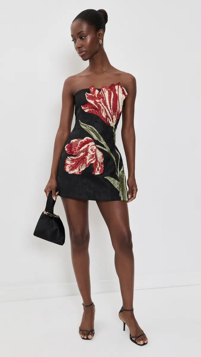Alice + Olivia Katia Embellished Strapless Lantern Mini Dress | Thumbnail 5