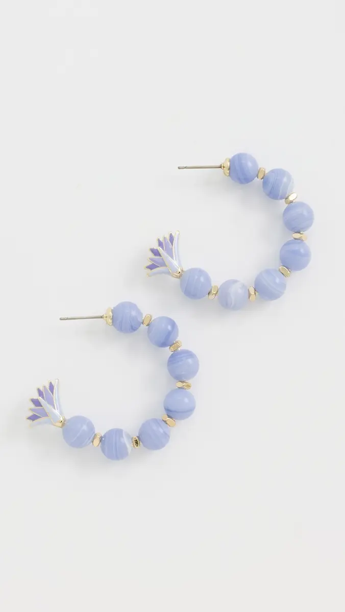 Lele Sadoughi Enamel Lotus Hoop Earrings | Thumbnail 2 Lele Sadoughi Enamel Lotus Hoop Earrings | Thumbnail 2