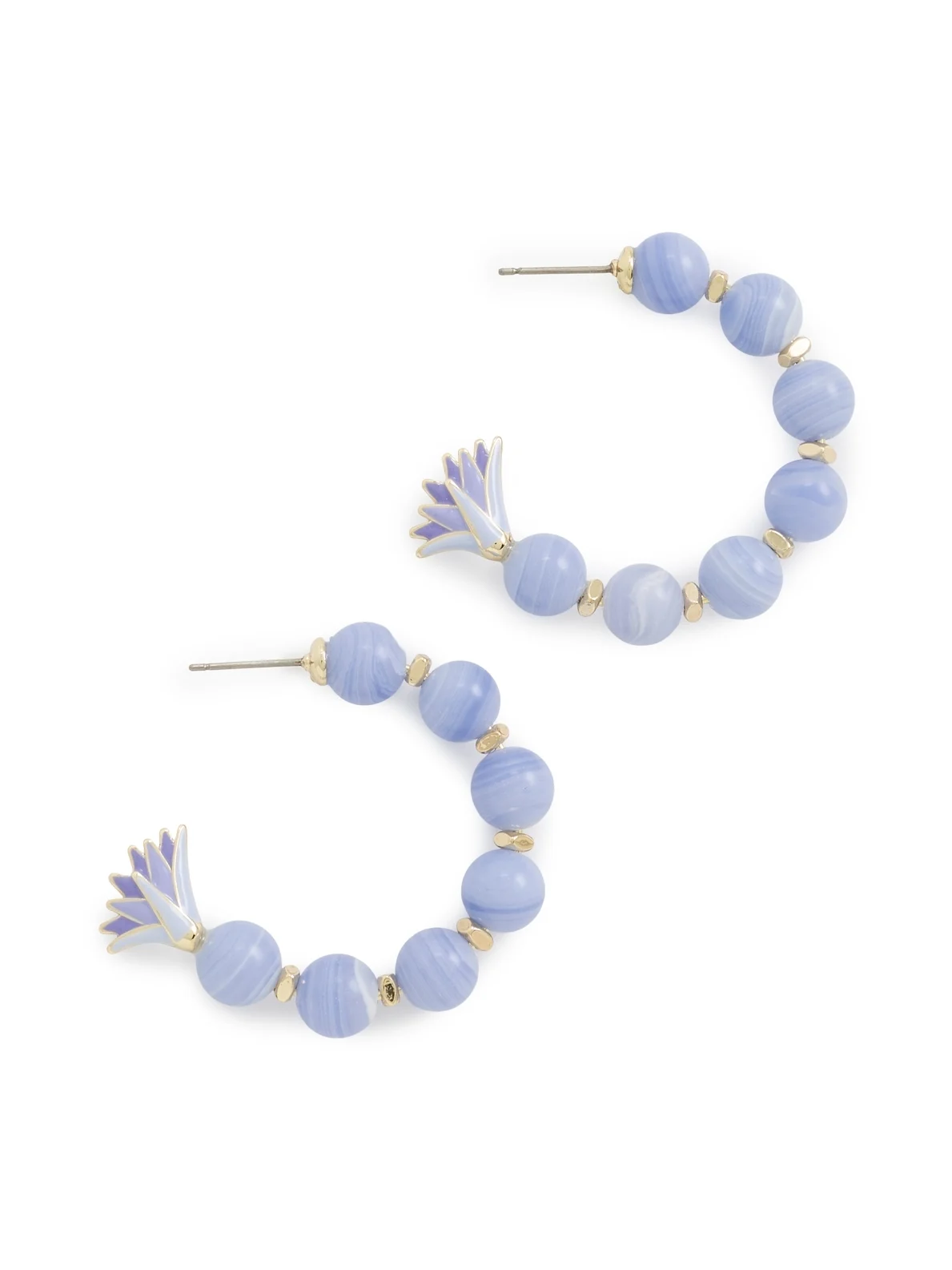 Enamel Lotus Hoop Earrings Enamel Lotus Hoop Earrings