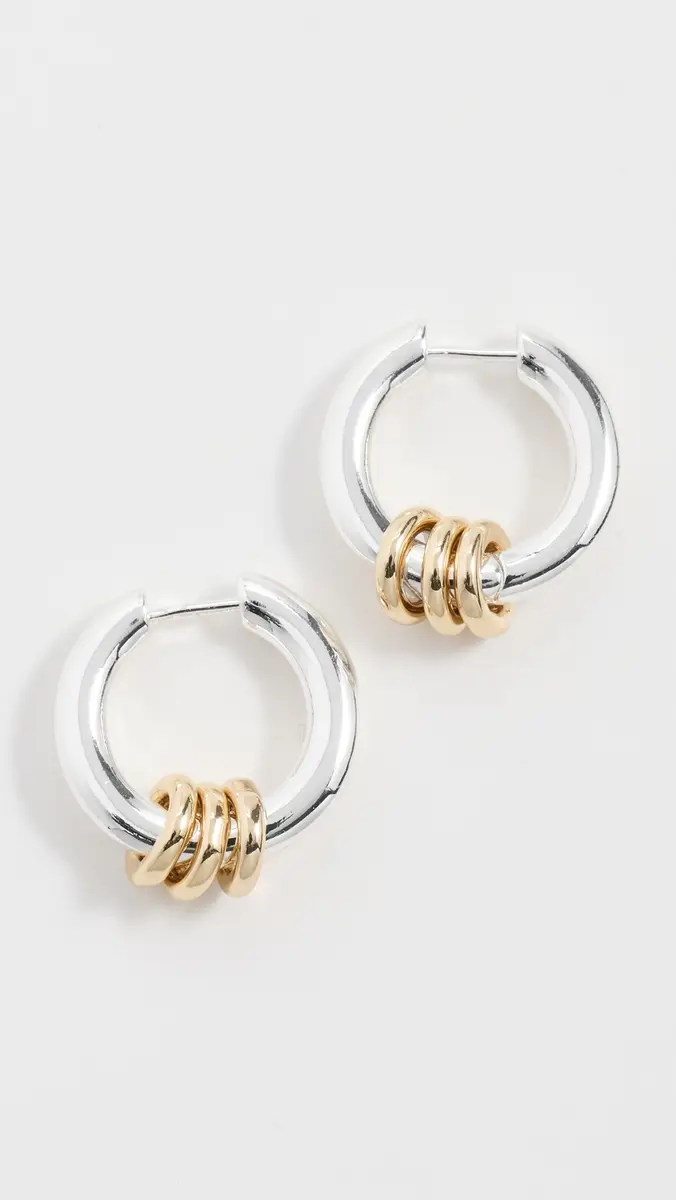 Madewell Triple Ring Huggie Hoop Earrings | Thumbnail 2