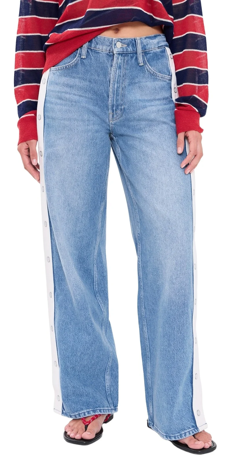 Mother The Stripe Resealable Skimp Jeans