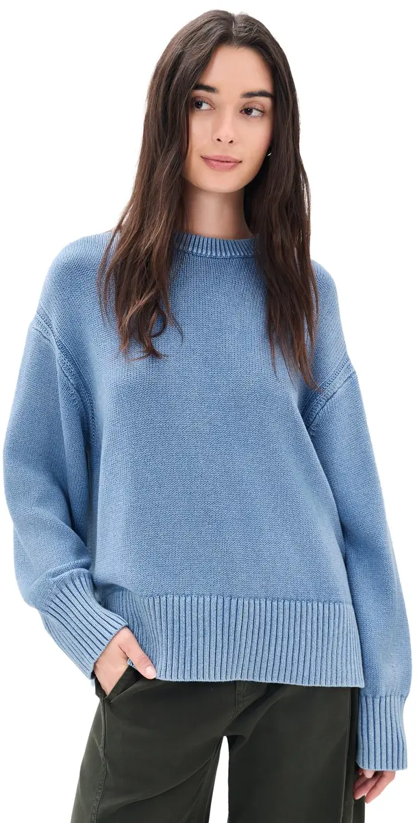 Guest In Residence unwash Cozy Crew Sweater Delft Blue | Image 1 Guest In Residence unwash Cozy Crew Sweater Delft Blue | Image 1