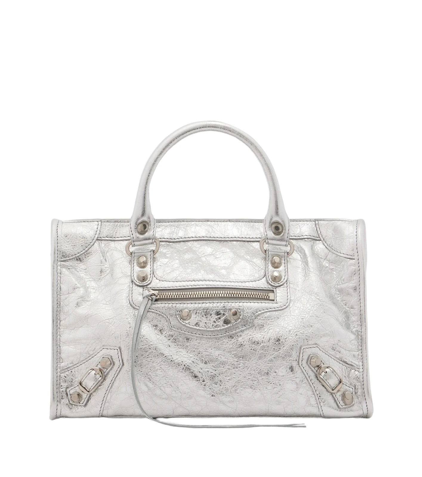 Le City Small metallic leather top-handle bag