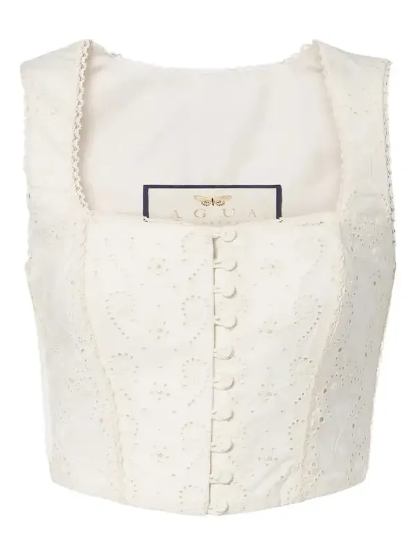 Cornalina broderie anglaise cotton bustier top Cornalina broderie anglaise cotton bustier top