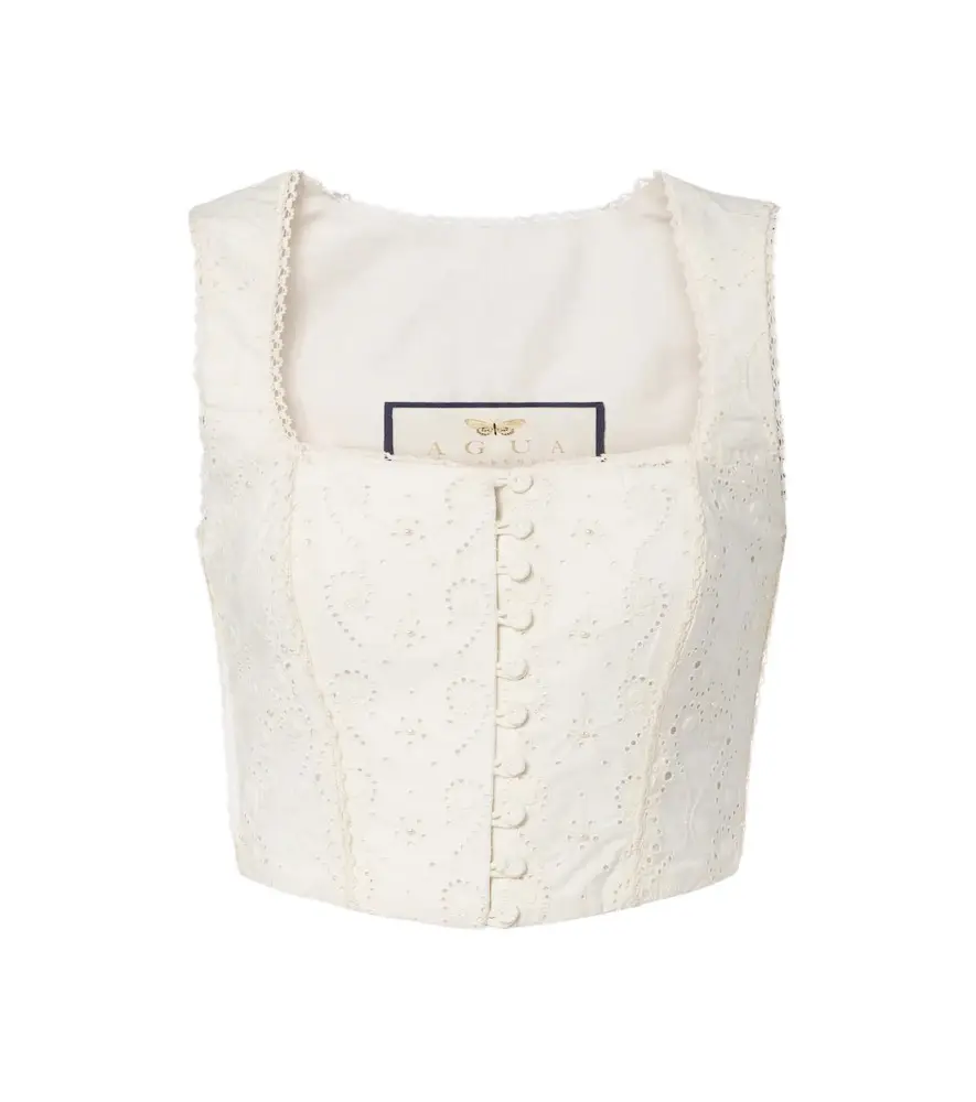 Agua by Agua Bendita Cornalina broderie anglaise cotton bustier top | Image 1 Agua by Agua Bendita Cornalina broderie anglaise cotton bustier top | Image 1