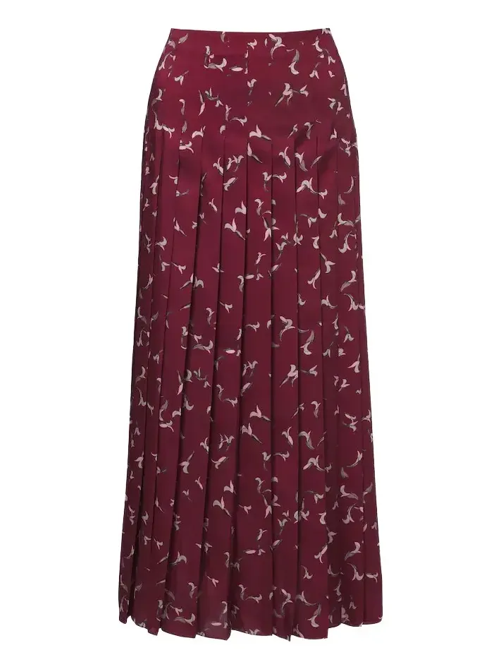Monti printed pleated midi skirt