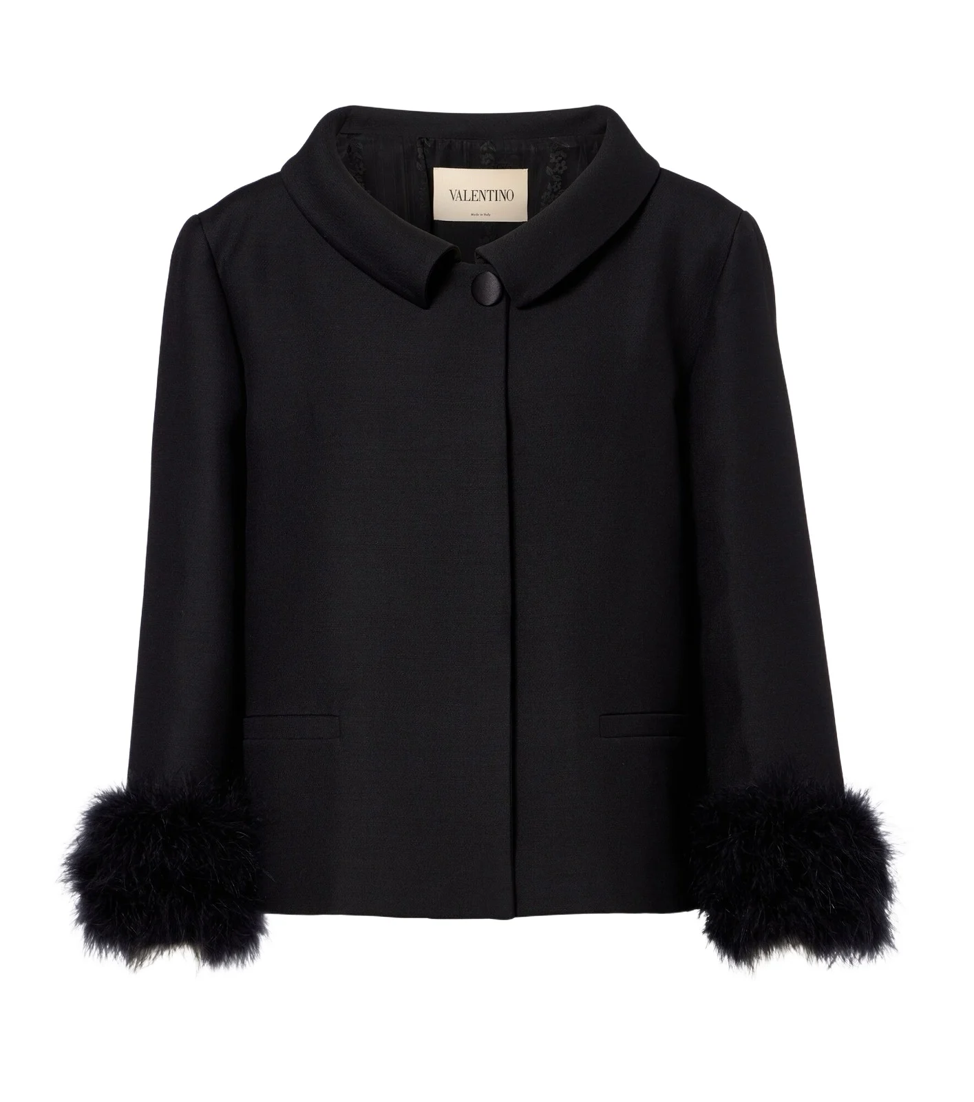 Valentino Garavani Crepe Couture feather-trimmed jacket