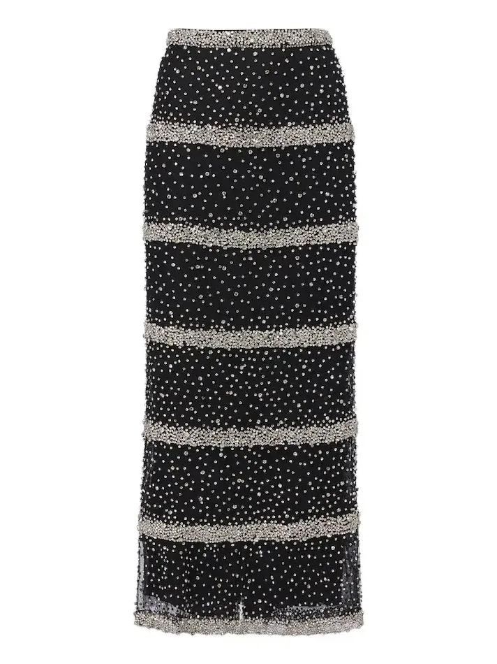 Marice crystal-embellished midi skirt