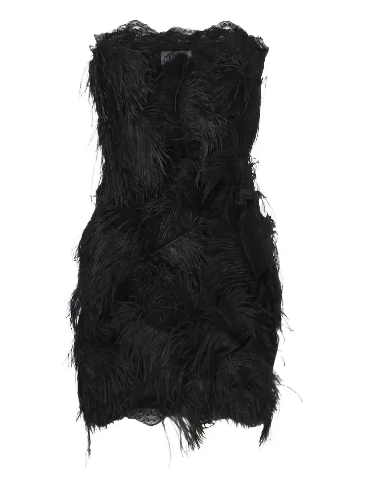 Feather-trimmed minidress Feather-trimmed minidress