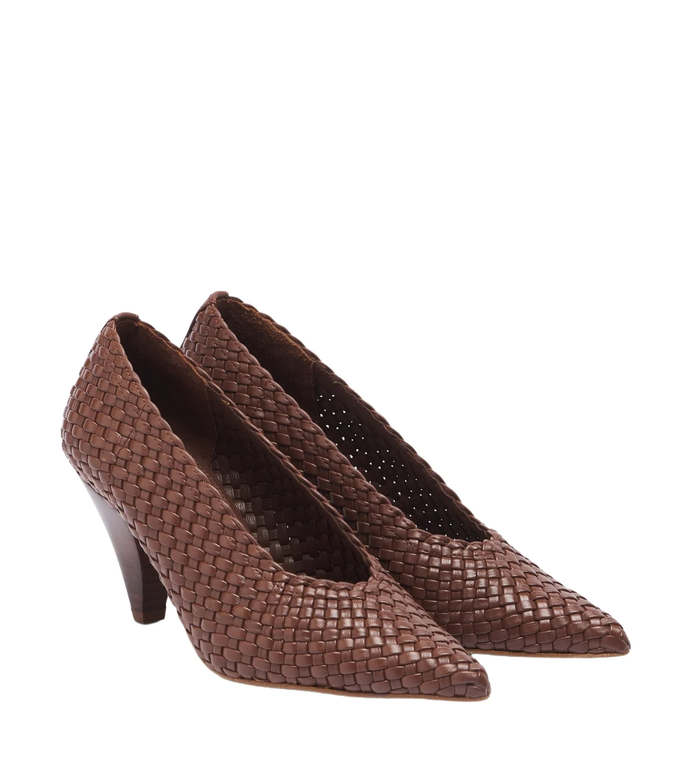 Samia woven leather pumps