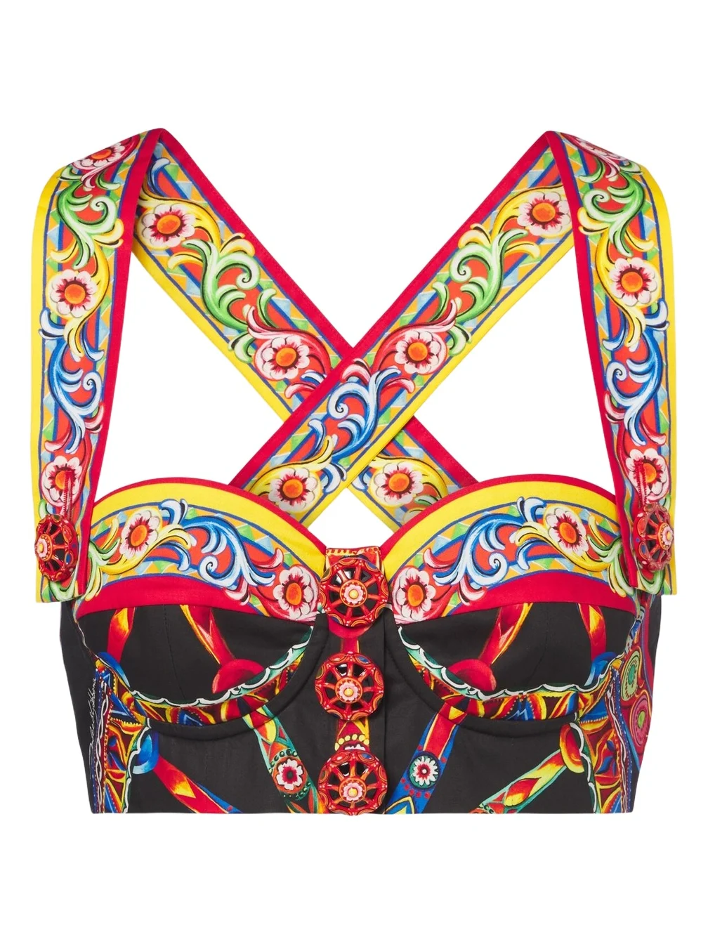 Dolce & Gabbana Carretto cotton poplin crop top