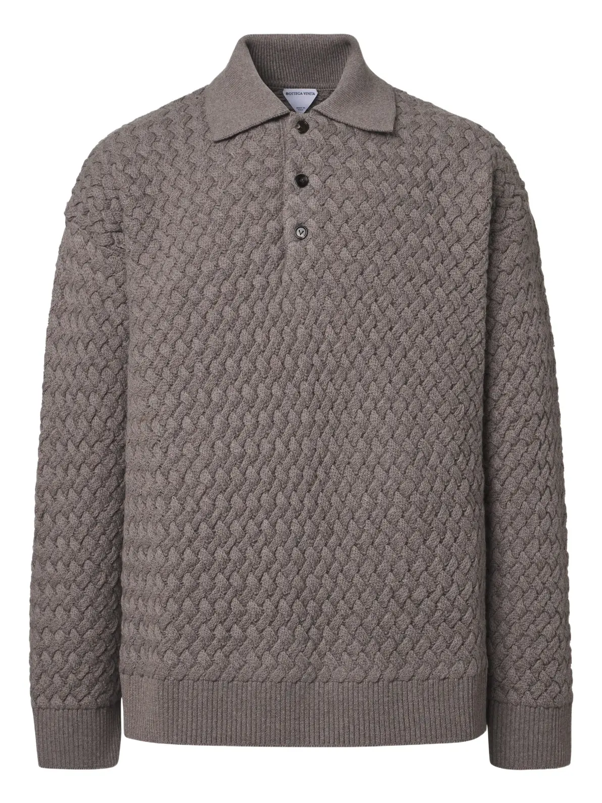 Intrecciato wool polo sweater Intrecciato wool polo sweater