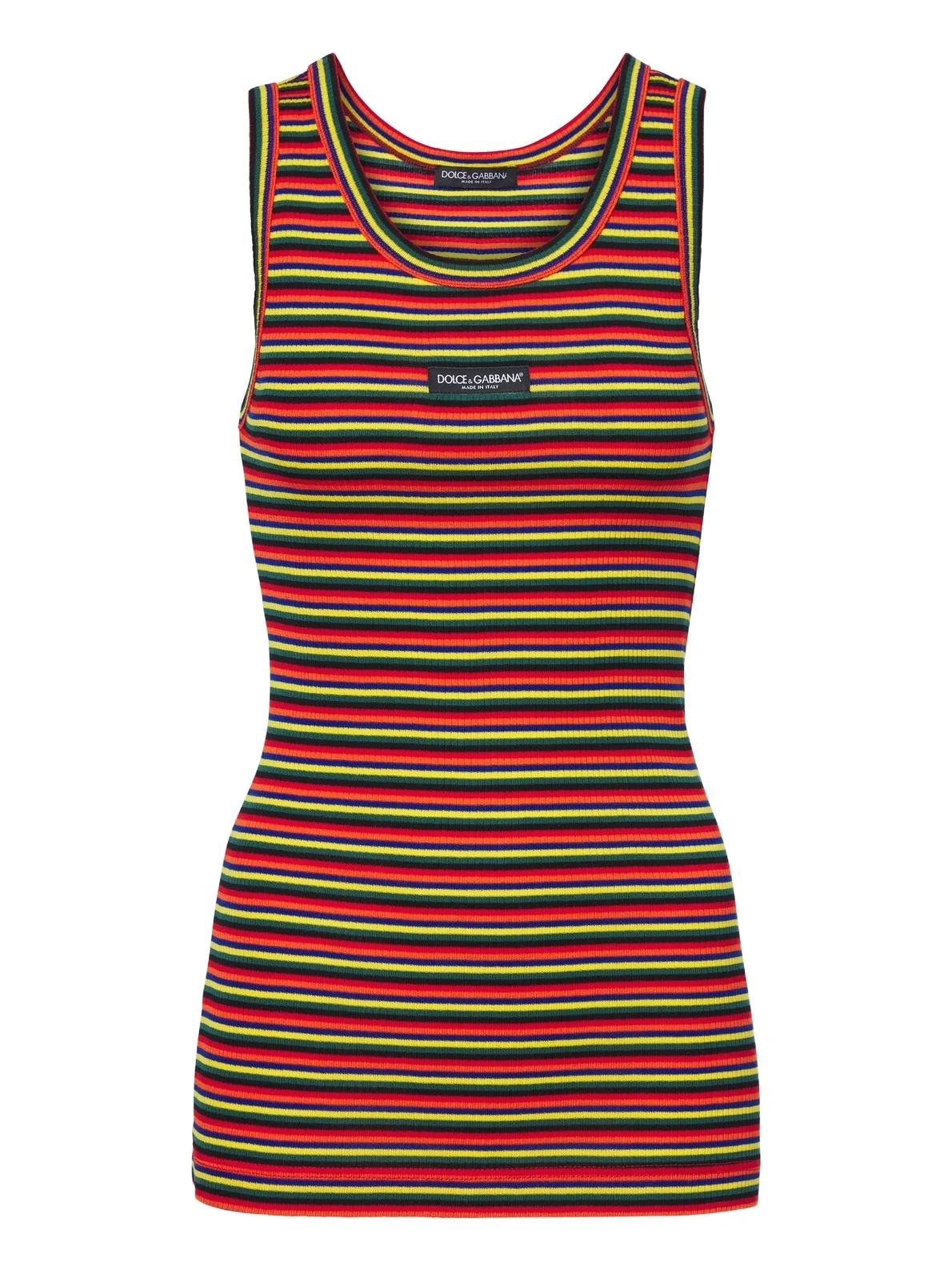 Dolce & Gabbana Knitted striped cotton tank top