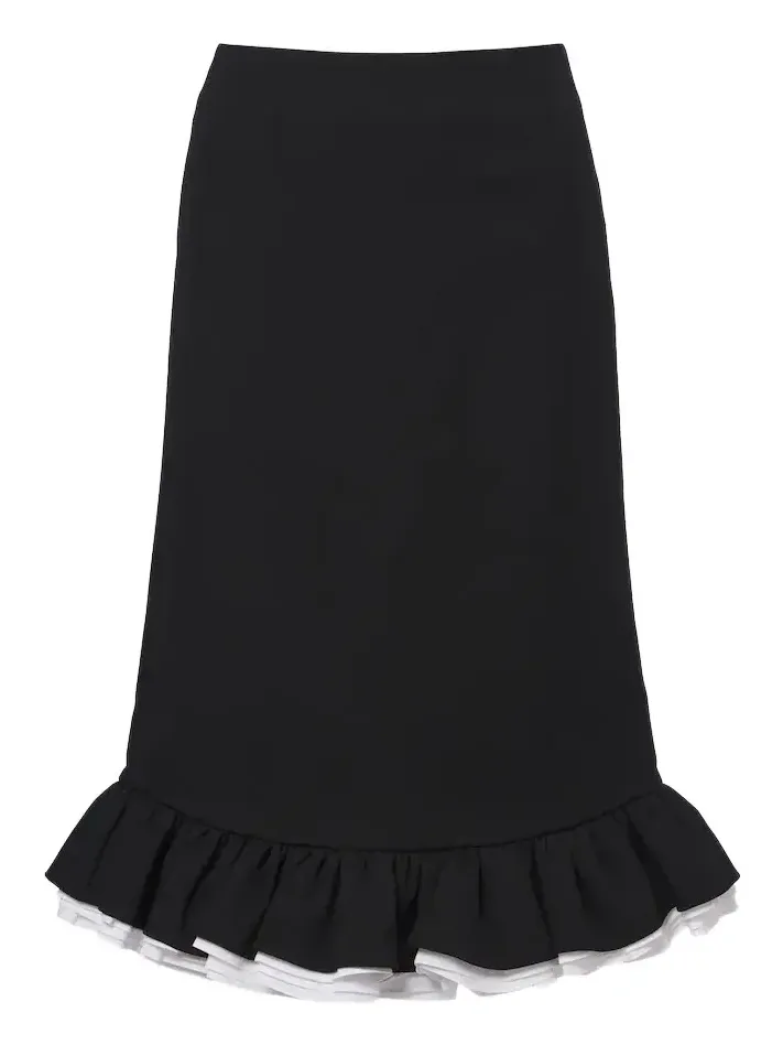Ruffled wool and silk midi skirt Ruffled wool and silk midi skirt