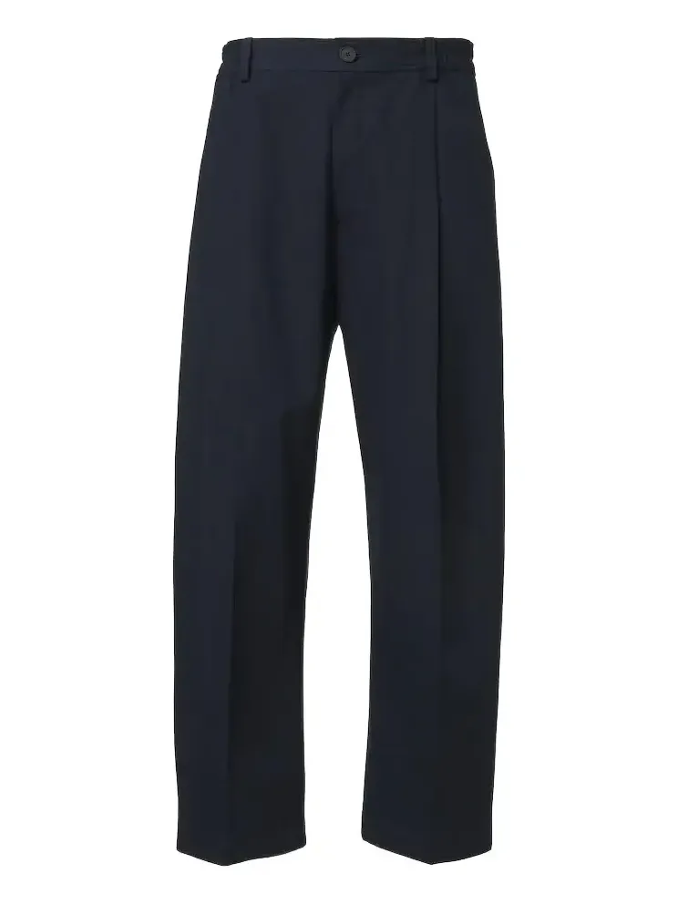 Shire pleated cotton wide-leg pants