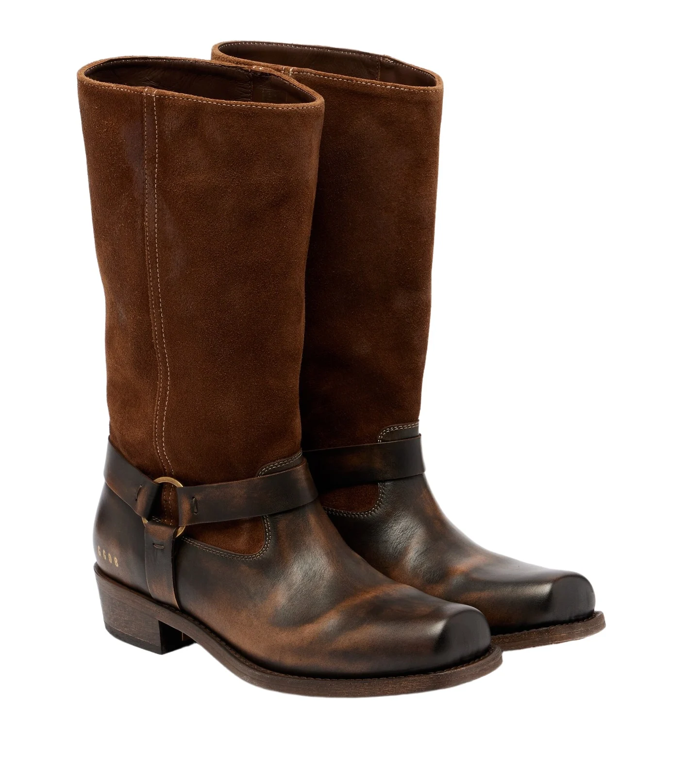 Biker leather mid-calf boots Biker leather mid-calf boots
