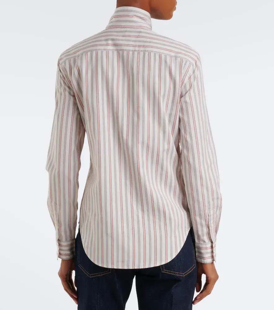 Polo Ralph Lauren Bow-detail striped cotton poplin shirt | Thumbnail 6