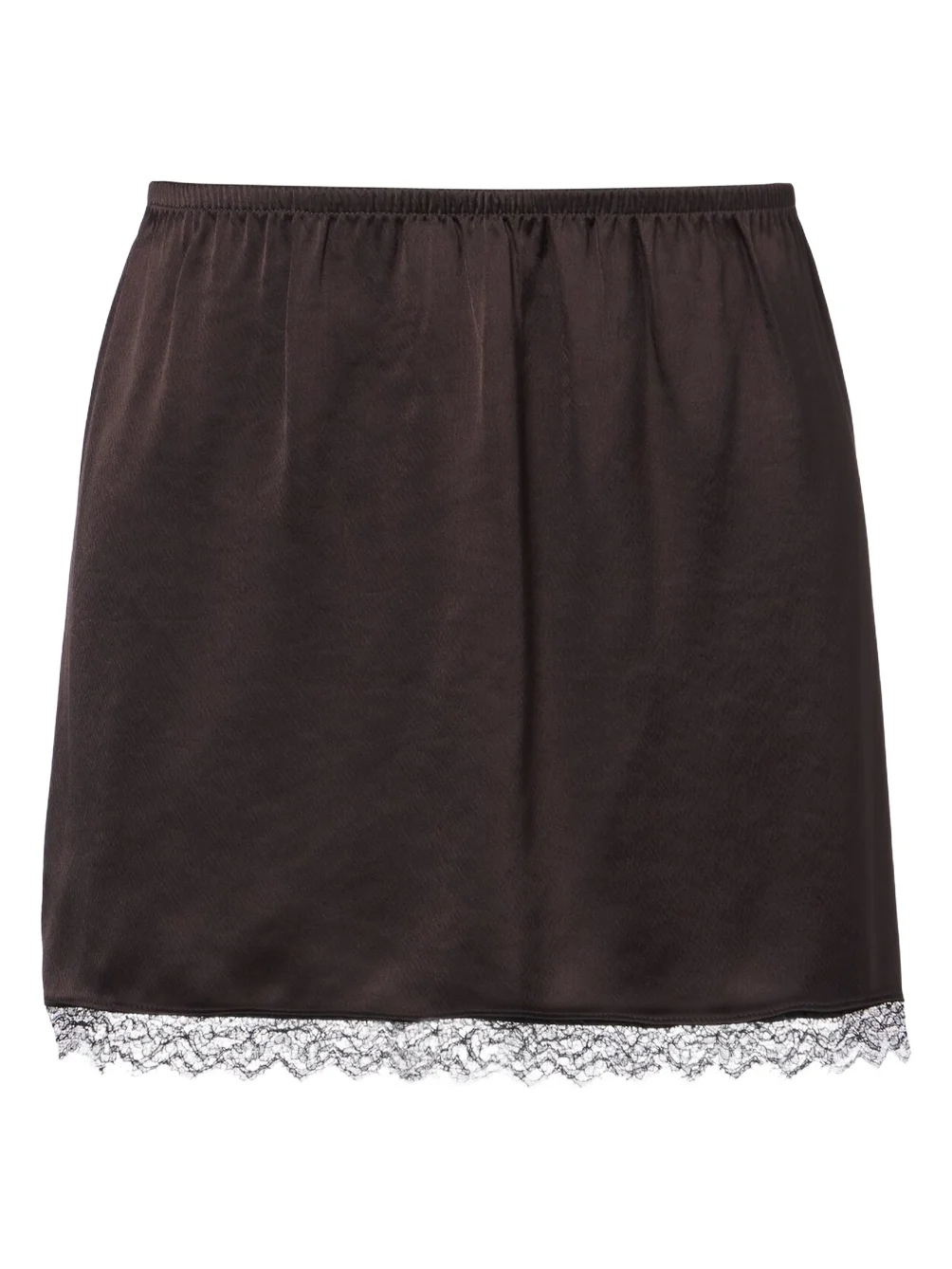 Barb lace-trimmed satin miniskirt