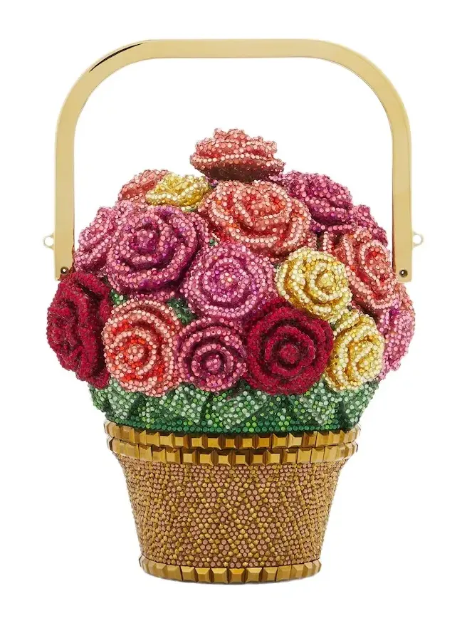 Basket of Roses embellished top-handle bag Basket of Roses embellished top-handle bag
