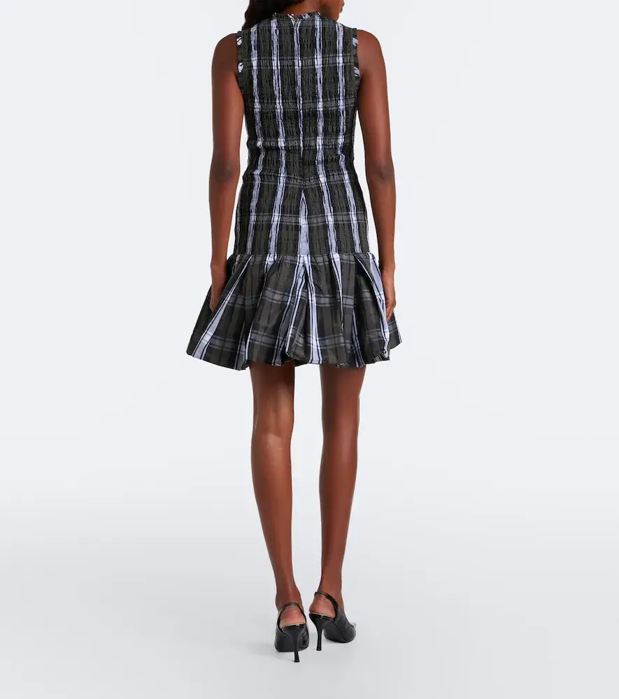 Patou Checked shirred minidress | Thumbnail 3