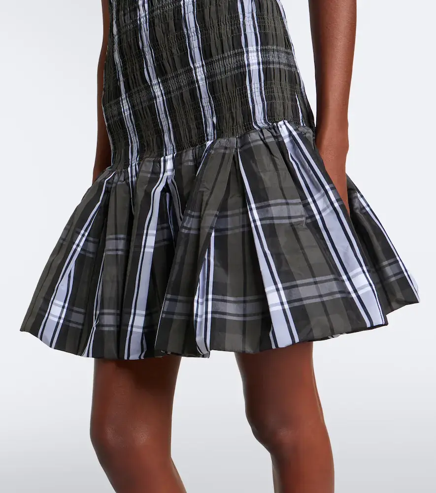 Patou Checked shirred minidress | Thumbnail 4